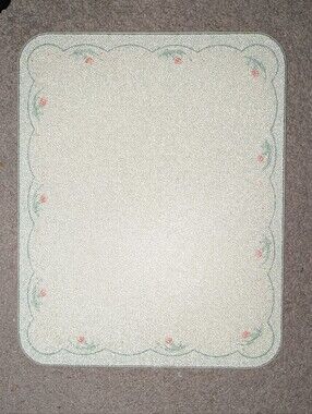 Glass Cutting Board With Floral Scallop Border in Pale Cream and Pink